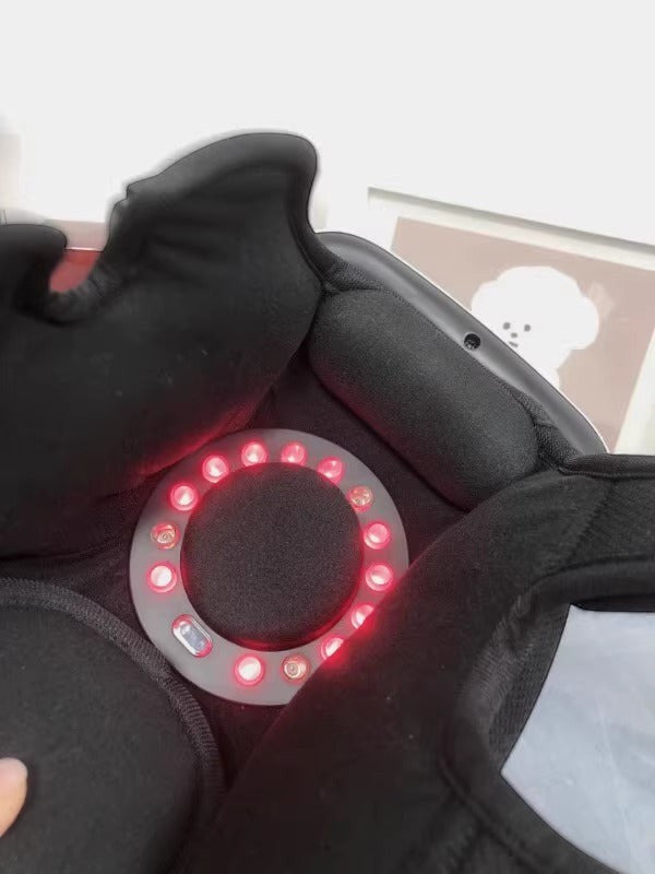 Kneepeak Smart Knee Massager with red LED therapy lights and vibration for pain relief and mobility.